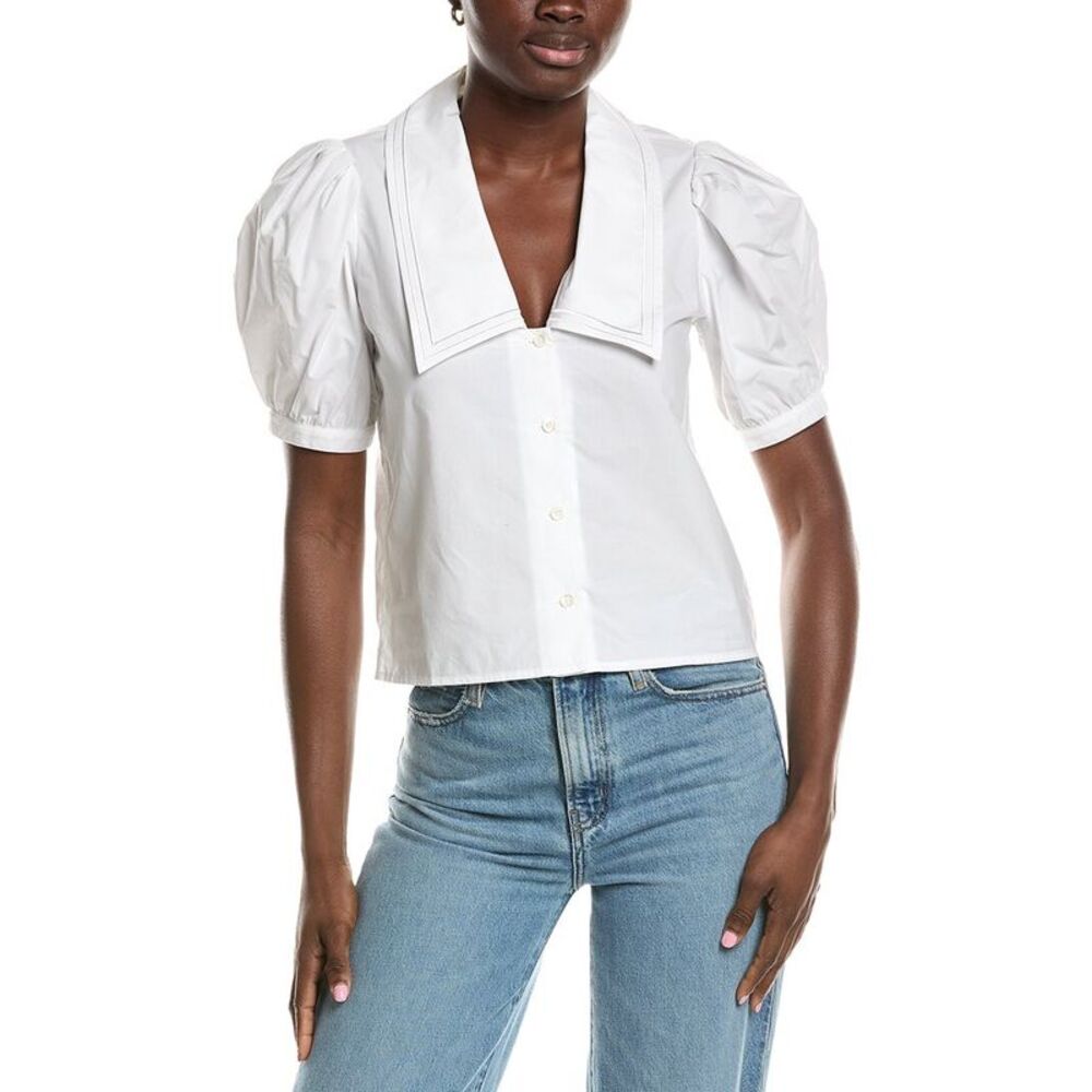 Frame Denim Womens  The Sailor Blouse, White